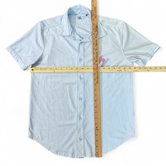 VRST Limitless Button Up Short Sleeve Shirt Performance Golf Prep Lt Blue Mens S - Picture 4 of 8